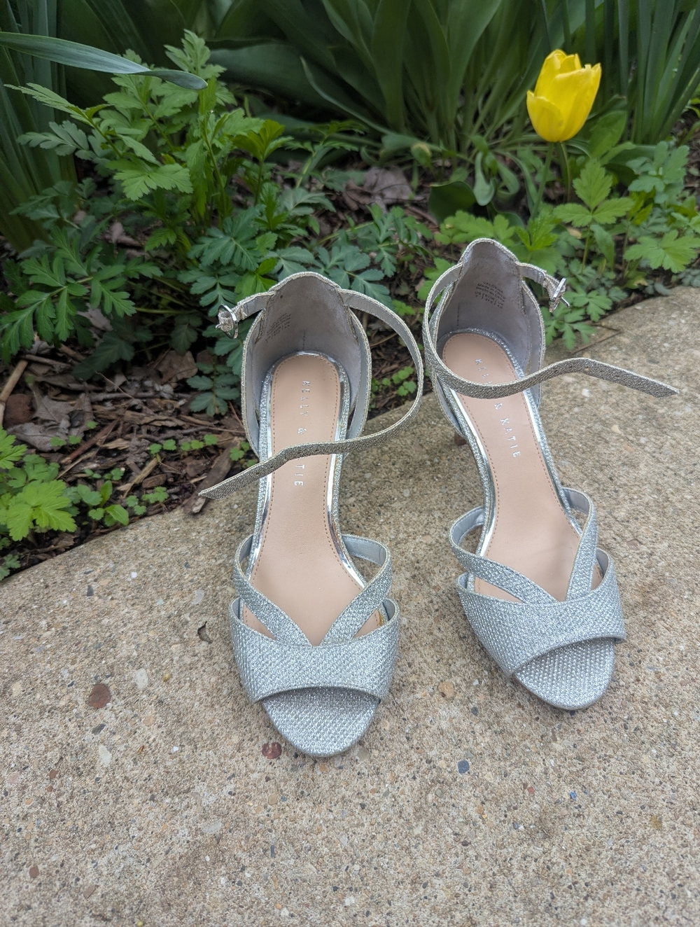 Kelly And Katie Sparkly Silver Heels
